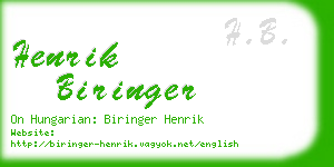 henrik biringer business card